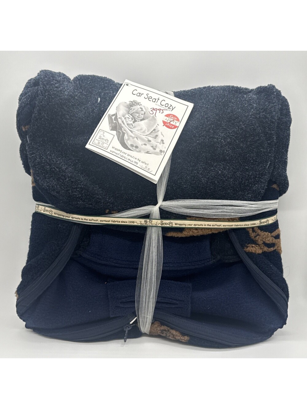 NWT Seeds by Corky & Co Car Seat Cozy Fleece Infant Seat Cover Bunting Blue NIP